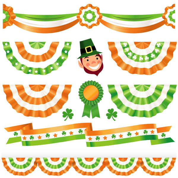 Holiday ribbon layout vector material