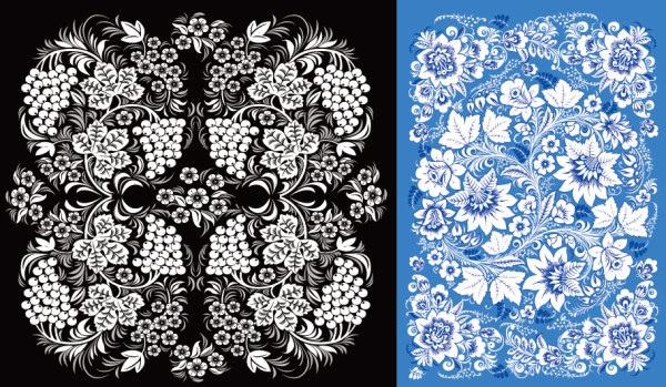 2 beautiful pattern vector material