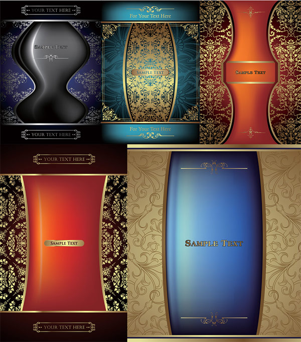 5 gorgeous European pattern vector background materials