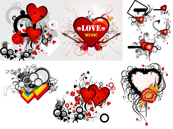 Valentine's Day heart-shaped theme trend vector illustration material