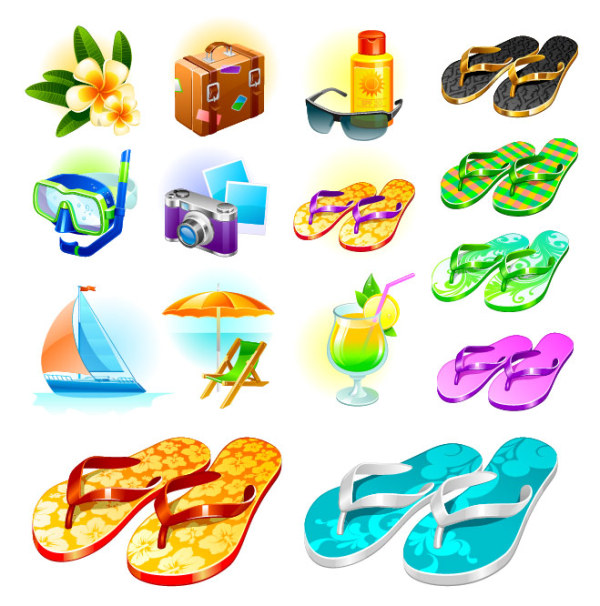 Vector material sea travel goods