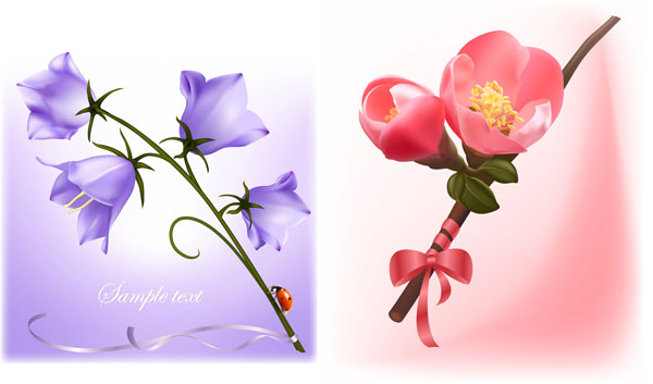 Beautiful flowers vector material