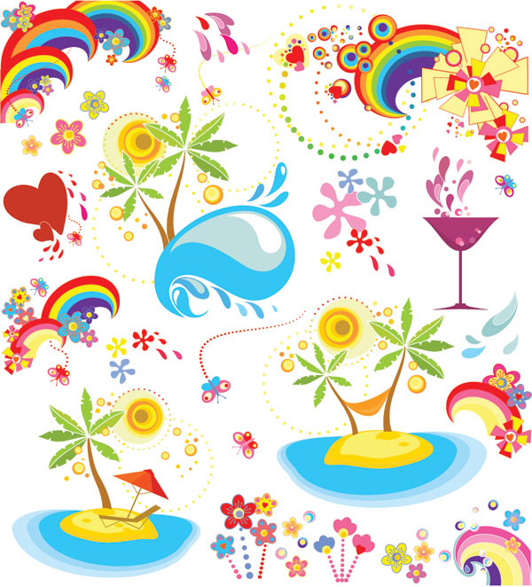 Summer Fun Motion Vector elements