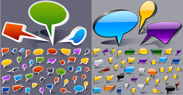 Comic style speech bubble vector material
