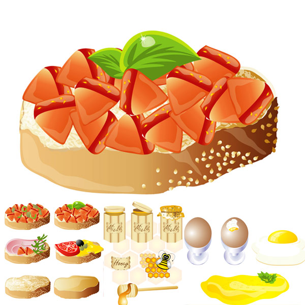 &nbsp;Rich and delicious food) (vector material