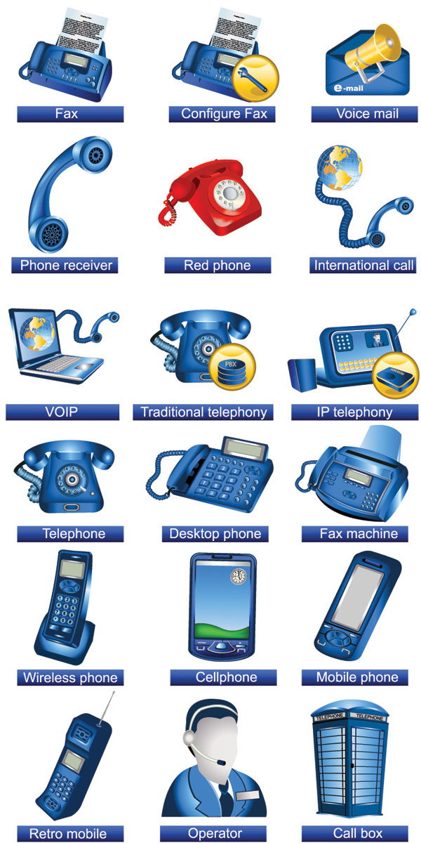 Communication facilities Icons - Vector