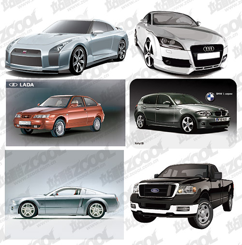 6 AI drawing cars Vector