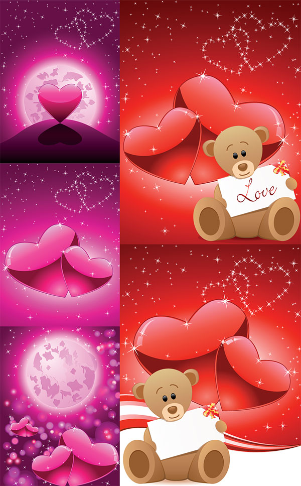 Romantic Love Bear Vector

