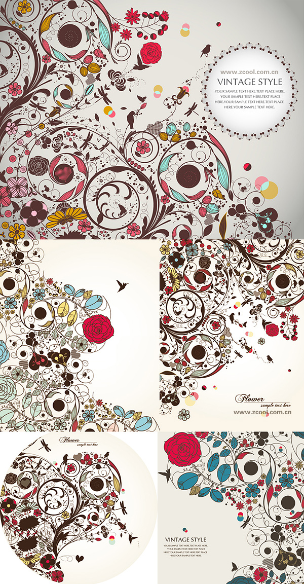 Happy colorful little pattern vector material