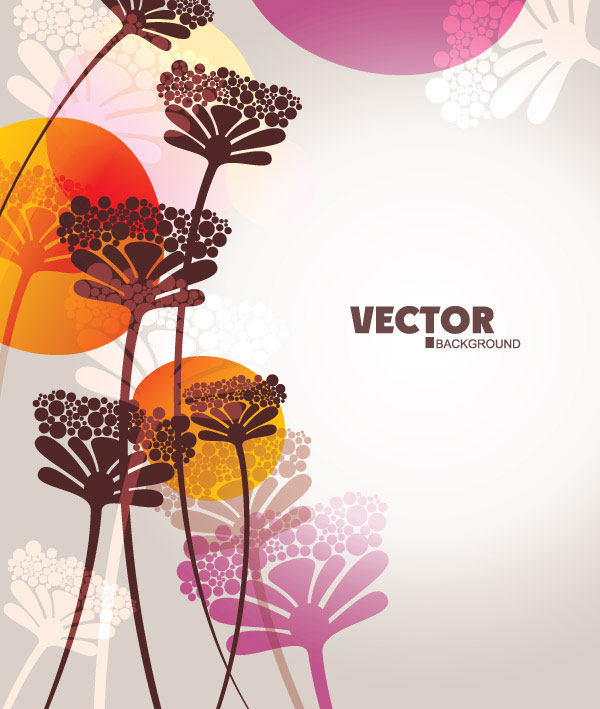 Lovely flowers vector material -4
