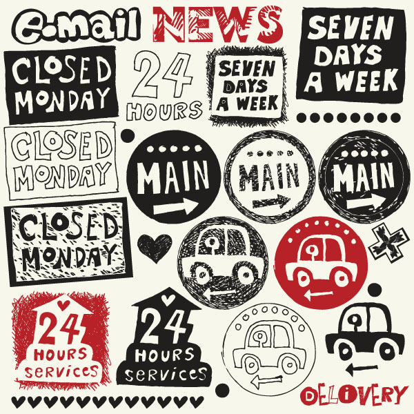 Hand-painted pattern vector material -3