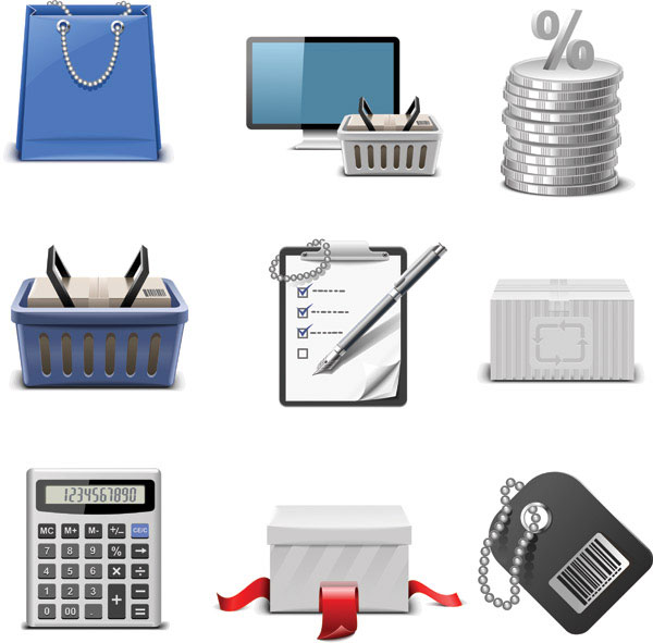 Shopping theme icon vector material