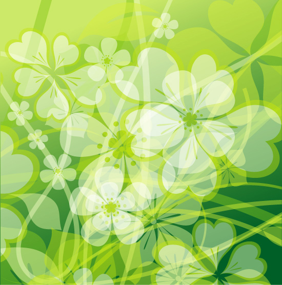 Fresh summer flowers vector background material -2