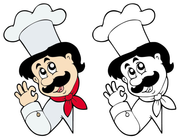 Cartoon characters chef 06 - vector