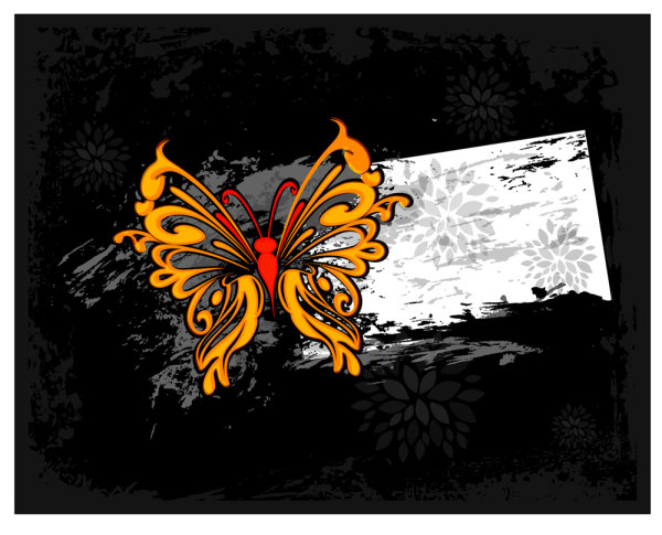 Colorful abstract butterfly pattern 02-- vector material