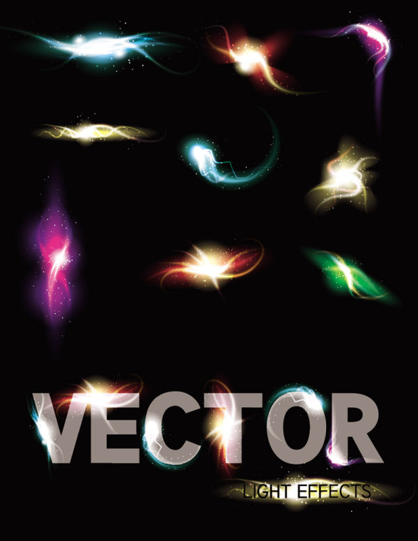 Gorgeous and dazzling lighting effects 03 - vector