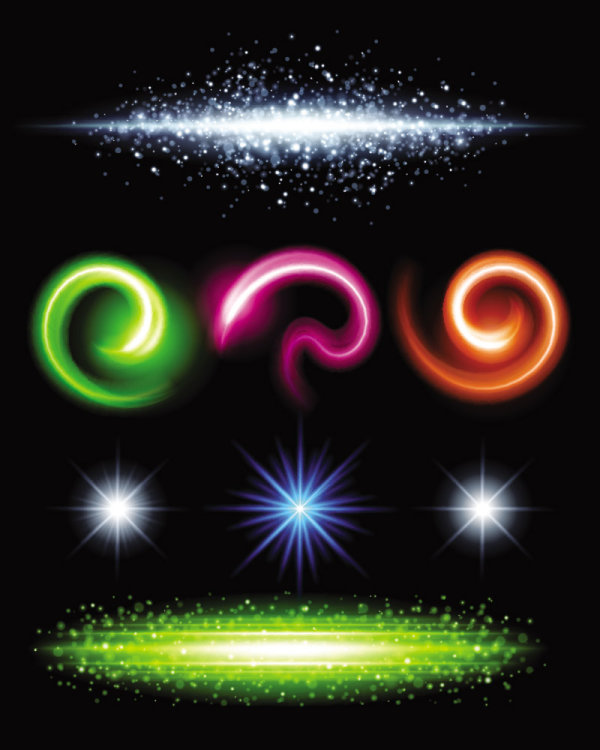 Gorgeous bright lighting effects 06-- vector material