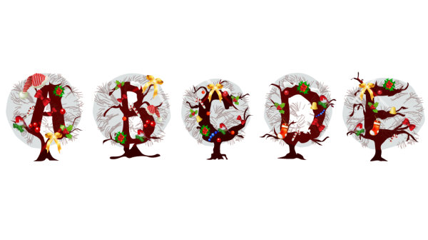 Christmas letters Tree 03 - Vector