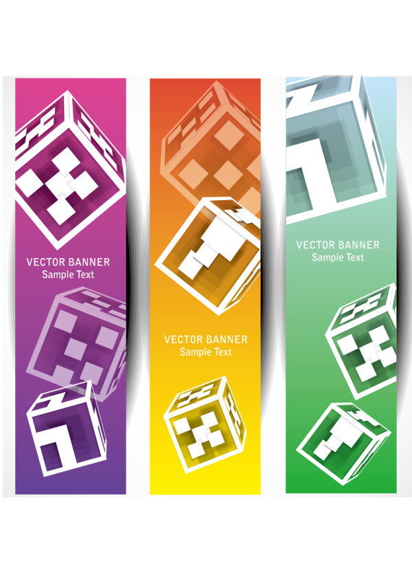 Beautiful long card 03 - vector material