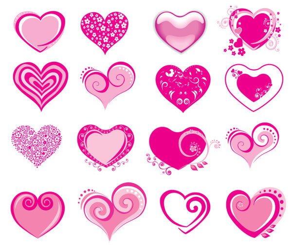 Pink heart-shaped icon - vector material