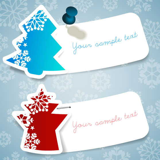 Christmas snowflake stickers - vector