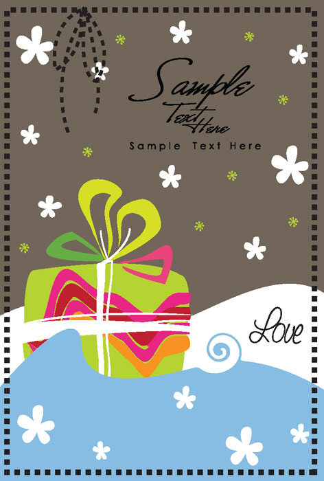 Cartoon Christmas background 01 - vector material