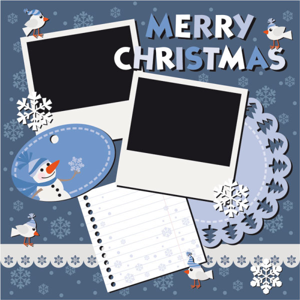 Christmas sticky notes stickers 05 - vector material