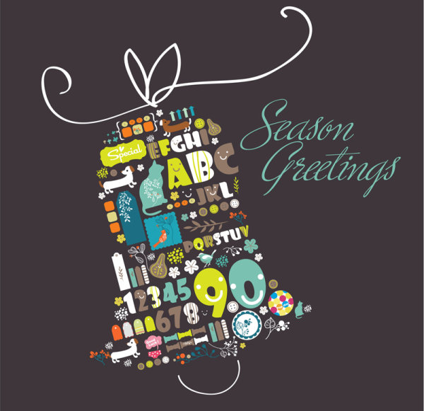 Cartoons Christmas bells elements 04 - vector material