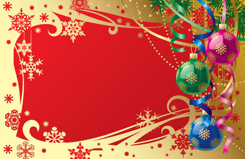Gorgeous Christmas background 01 - vector material