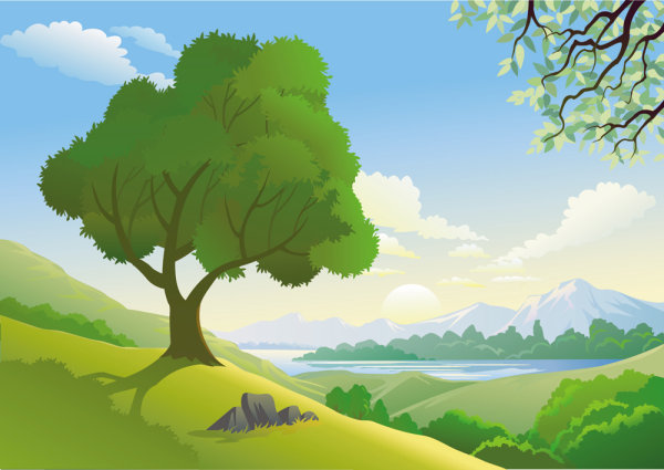 Beautiful landscapes 05 - vector