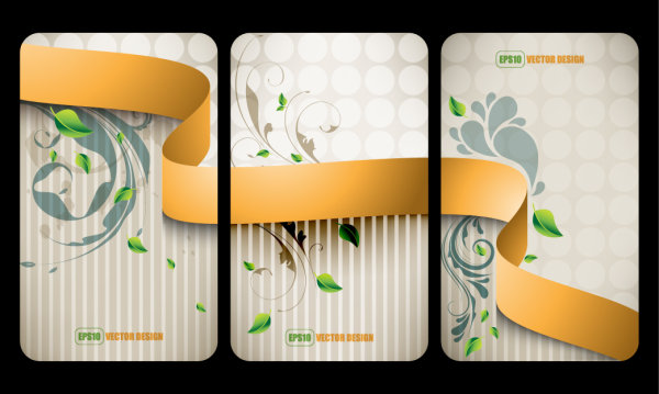 Beautiful cards material 02 - vector material