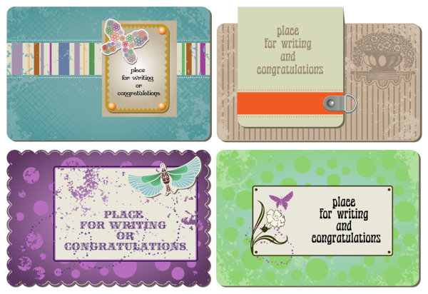 Beautiful card material 03 - vector material