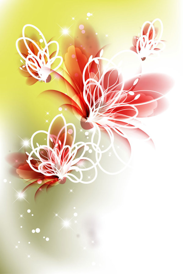 Colorful flowers 01 - vector material