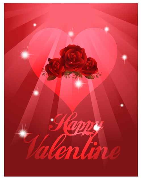 Beautiful valentine background 01 - vector material