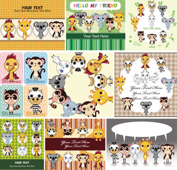 Cute cartoon children's illustrator 01 - vector material