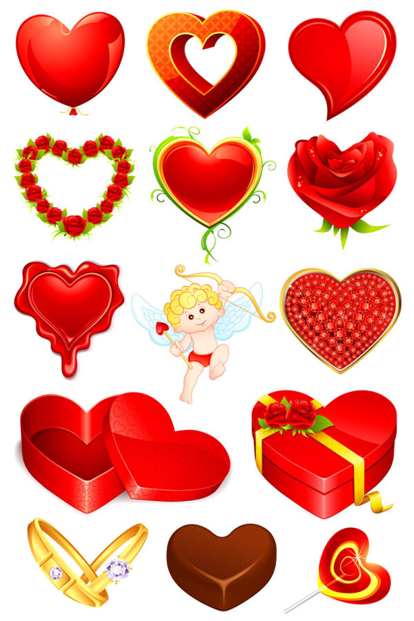 Valentine's Day romantic elements 02 - vector material