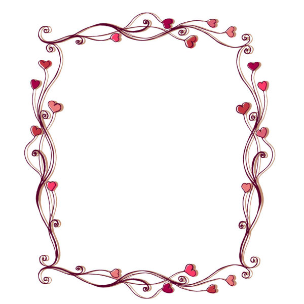 Heart-shaped border 02 - vector material