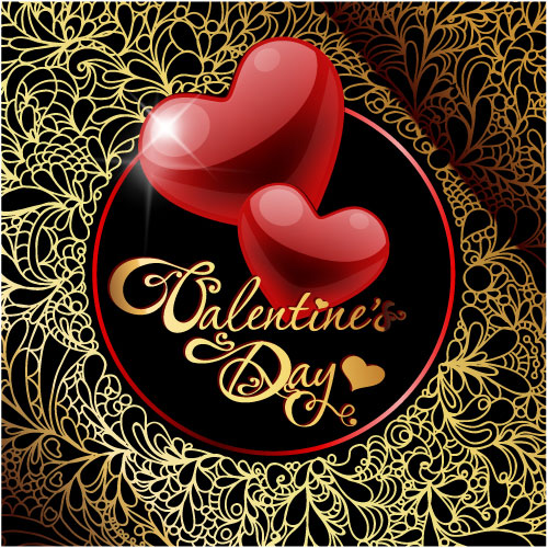 Retro Valentine card 01 - vector material