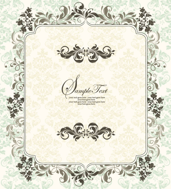 European pattern background 03 - vector material