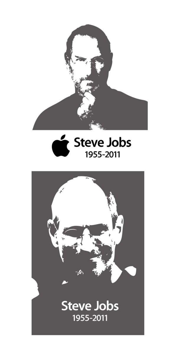 Jobs black and white vector material