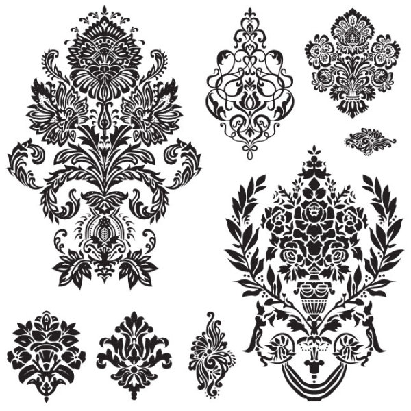 Black and white patterns 01 - vector material