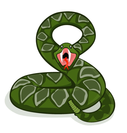 Hand-drawn cartoon snake 03 - vector material