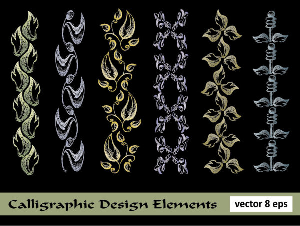 European lace pattern line draft 05 - vector material