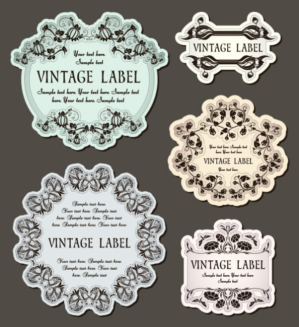 The classic pattern stickers 02 - vector material