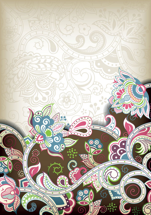 Ornate classical pattern vector material -5