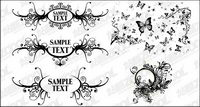 Black-and-white pattern vector material