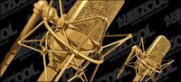 Golden Microphone vector material