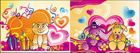 The theme of love cartoon vector material