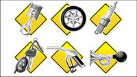 Auto Parts Series icon vector material