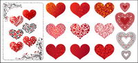 Variety of heart-shaped pattern vector material